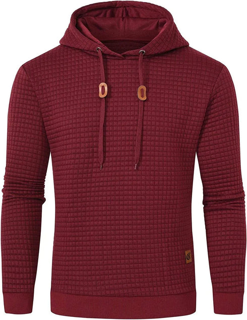 Premium Men’s Fleece Hoodies - Jacquard Pullover Sweatshirts for Men - High-Quality Male Hooded Sweatshirts - Warms Hoodies